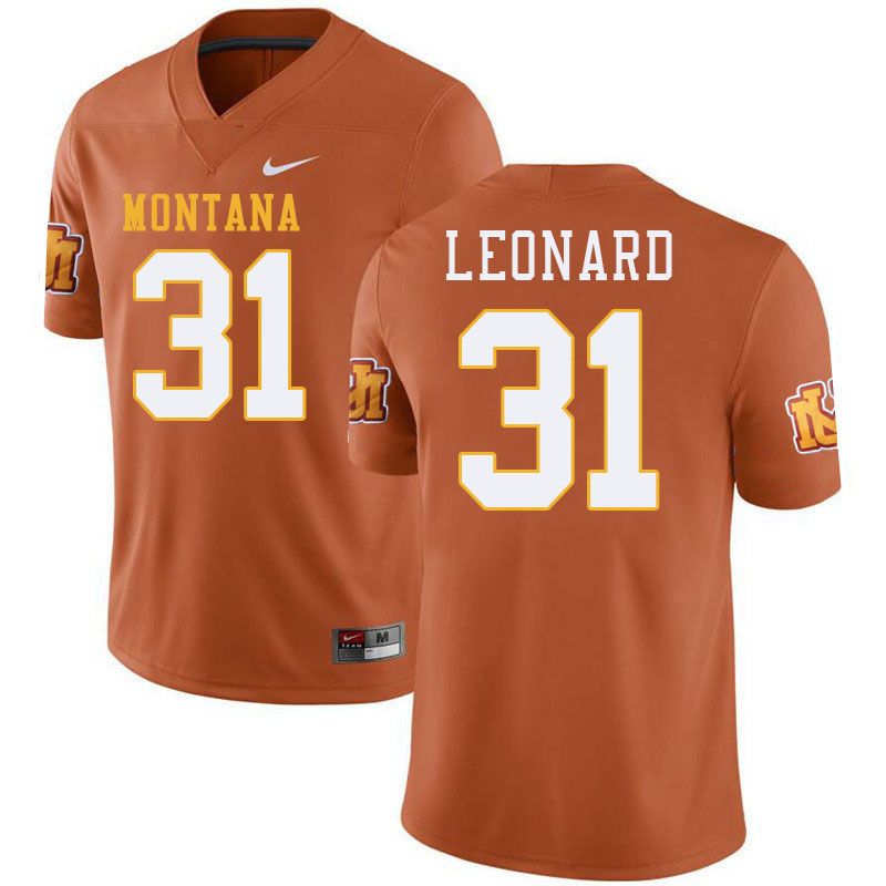 Geno Leonard Montana Jersey,University Of Montana Grizzlies #31 Geno Leonard Jersey Stitched-Throwba